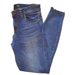 Kut from the Kloth Connie Skinny Ankle Frayed Hem Jeans Denim Size 2